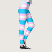 Transgender-Pride-Flag - Rosa, Blau, Weißer Streif Leggings (Rechts)