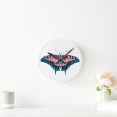 Transgender Pride Flag Swallowtail Butterfly Runde Wanduhr (Zuhause)