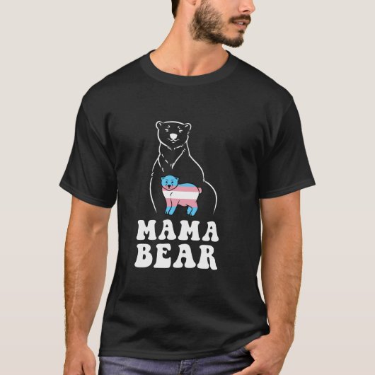 Transgender-Pride-Flag Trans LGBTQ Mama Mama Bear  T-Shirt (Vorderseite)