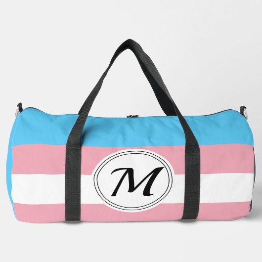 Transgender pride flag with a custom initial  duffle bag (Vorderseite)