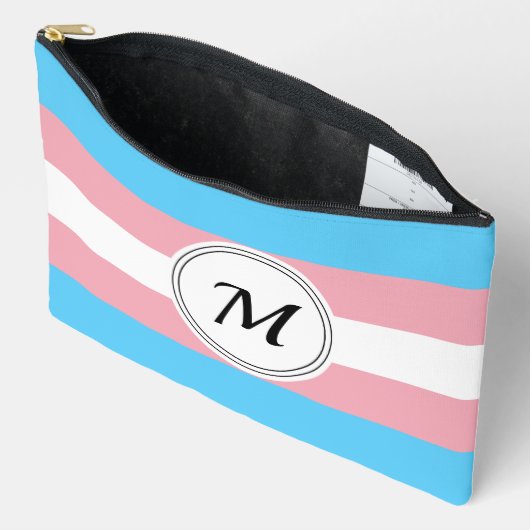 Transgender pride flag with a custom initial zubehörtasche (Offen)