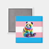 Transgender Pride Flag with Rainbow Panda Magnet (Vorderseite/Rückseite)