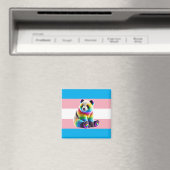 Transgender Pride Flag with Rainbow Panda Magnet (In Situ (Geschirrspüler))
