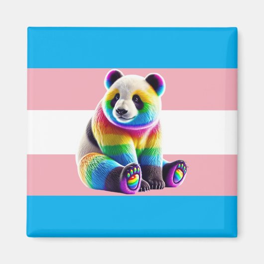 Transgender Pride Flag with Rainbow Panda Magnet (Vorne)