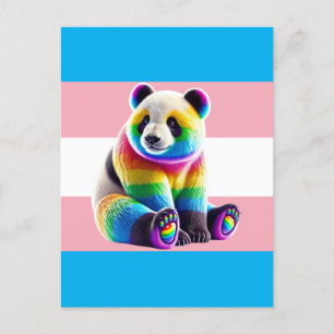 Transgender Pride Flag with Rainbow Panda Postkarte