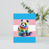 Transgender Pride Flag with Rainbow Panda Postkarte (Stehend Vorderseite)
