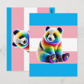 Transgender Pride Flag with Rainbow Panda Postkarte (Vorne/Hinten)