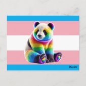 Transgender Pride Flag with Rainbow Panda Postkarte (Rückseite)