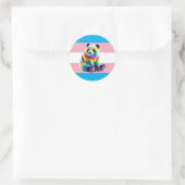 Transgender Pride Flag with Rainbow Panda Runder Aufkleber (Tasche)