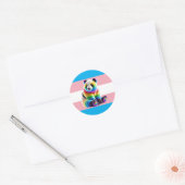 Transgender Pride Flag with Rainbow Panda Runder Aufkleber (Umschlag)