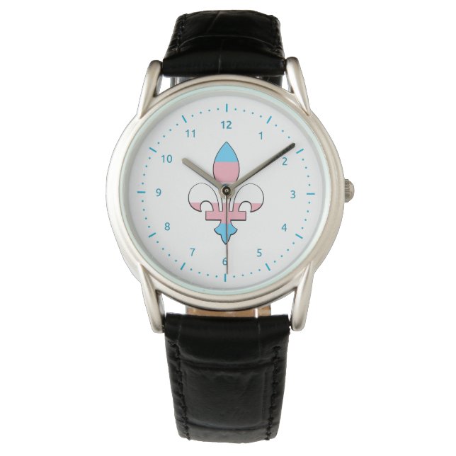 Transgender pride fleur-de-lis Watch Armbanduhr (Vorderseite)