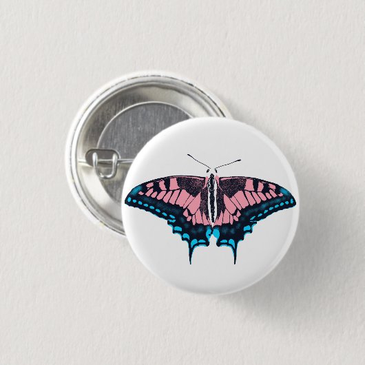 Transgender-Pride-Frack-Butterfly Button (Vorne & Hinten)