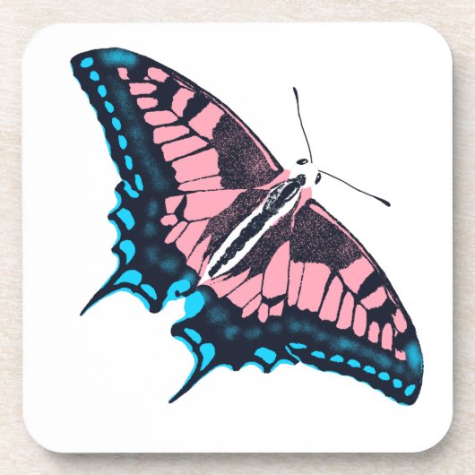 Transgender-Pride-Frack-Butterfly Getränkeuntersetzer (Vorderseite)