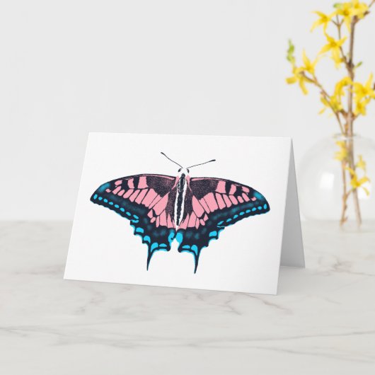Transgender-Pride-Frack-Butterfly Karte (Gelbe Blume)