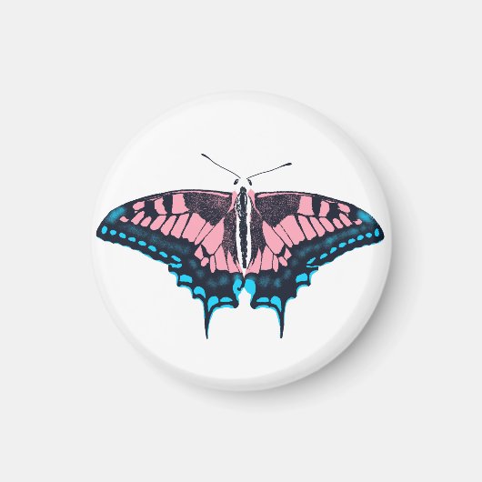 Transgender-Pride-Frack-Butterfly Magnet (Vorne)