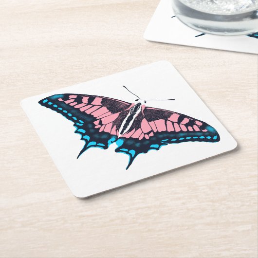 Transgender-Pride-Frack-Butterfly Rechteckiger Pappuntersetzer (angewinkelt)