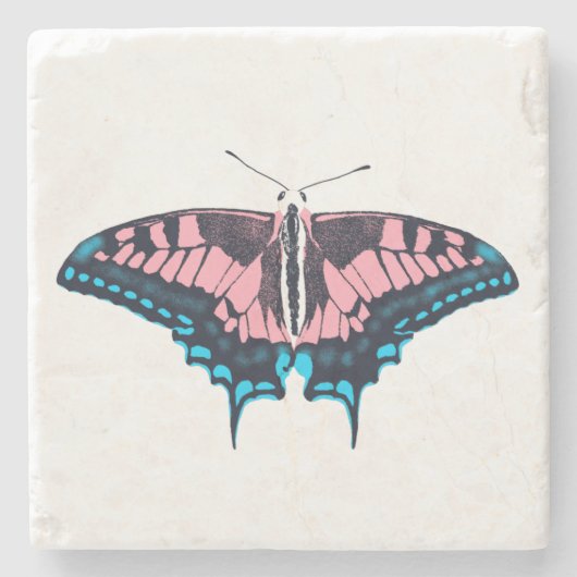 Transgender-Pride-Frack-Butterfly Steinuntersetzer (Vorderseite)