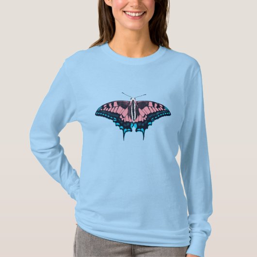 Transgender-Pride-Frack-Butterfly T-Shirt (Vorderseite)