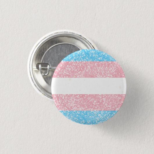 Transgender-Pride-Glitzer Button (Vorne & Hinten)