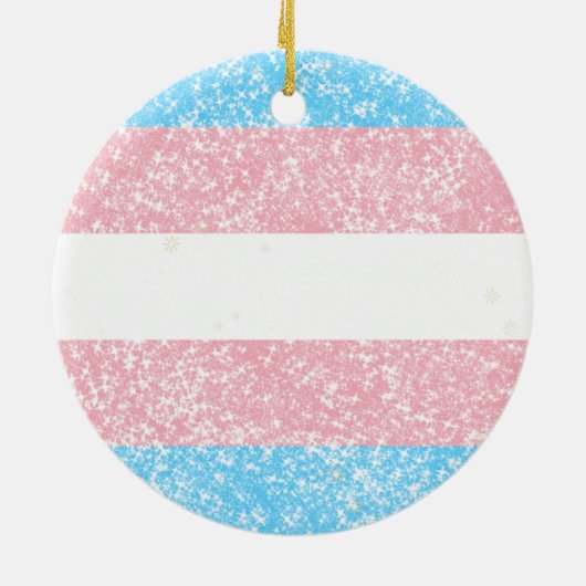 Transgender-Pride-Glitzer Keramik Ornament (Hinten)