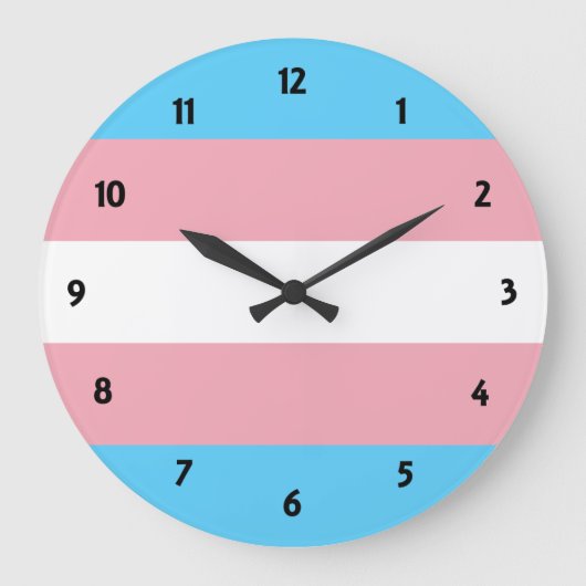 Transgender Pride Große Wanduhr (Vorderseite)