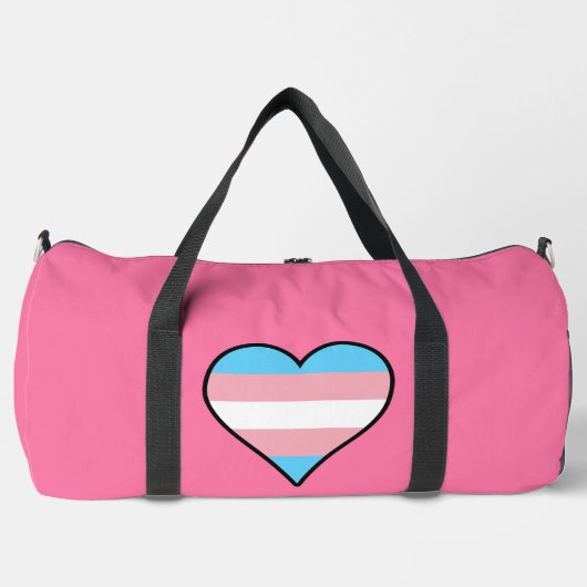 Transgender pride hearts duffle bag (Vorderseite)