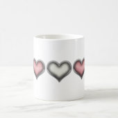 Transgender Pride Hearts mit Chrome Frames Kaffeetasse (Mittel)