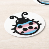 Transgender Pride Ladybug Coaster Runder Pappuntersetzer (Angewinkelt)