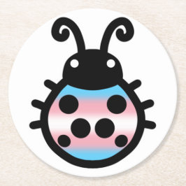 Transgender Pride Ladybug Coaster Runder Pappuntersetzer
