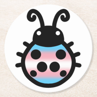 Transgender Pride Ladybug Coaster Runder Pappuntersetzer