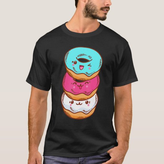 Transgender Pride LGBT LGBTQ Flag Cute With Donut T-Shirt (Vorderseite)