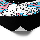 Transgender Pride Lgbtq Trans Flag - Japanese Wave Poster (Ecke)