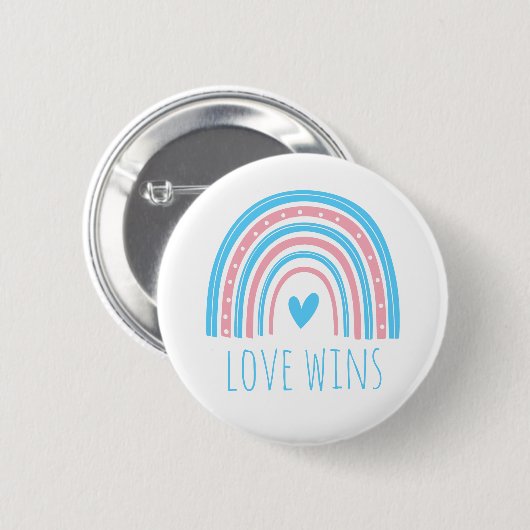 Transgender Pride Liebe gewinnt LGBT-Regenbogensch Button (Vorne & Hinten)