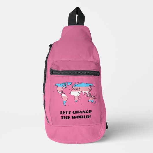 Transgender Pride Map of The World Crossbody Bag (Vorderseite)
