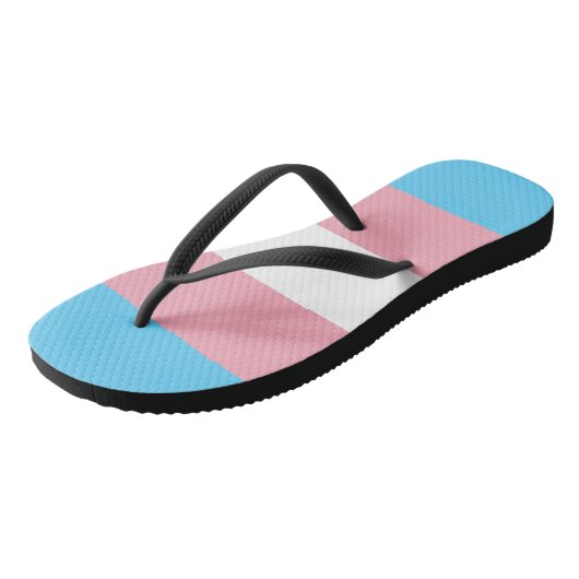 Transgender-Pride-Markierung Badesandalen (Schrägansicht)