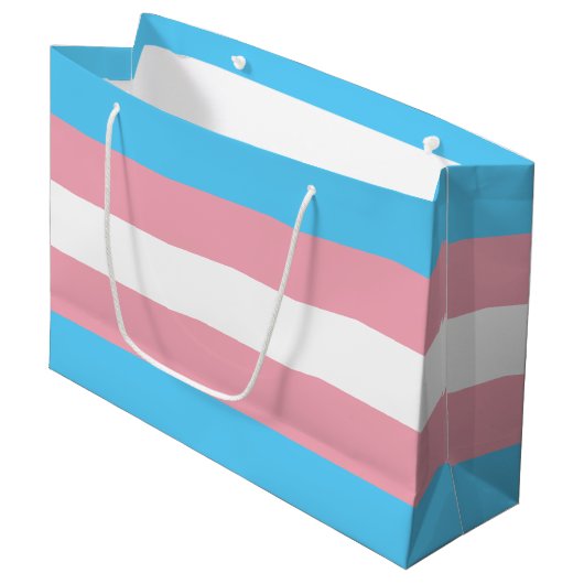 Transgender-Pride-Markierung Große Geschenktüte (Vorderseite Schrägansicht)