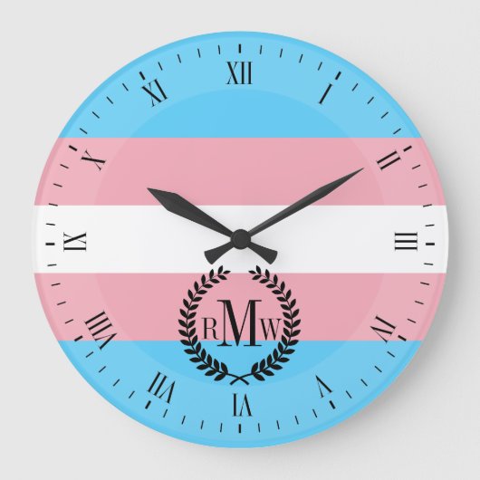 Transgender-Pride-Markierung Große Wanduhr (Vorderseite)