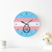 Transgender-Pride-Markierung Große Wanduhr (Zuhause)