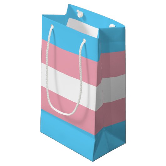 Transgender-Pride-Markierung Kleine Geschenktüte (Vorderseite Schrägansicht)
