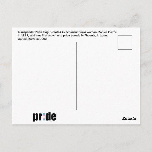 Transgender-Pride-Markierung Postkarte (Rückseite)