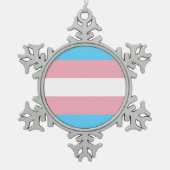 Transgender-Pride-Markierung Schneeflocken Zinn-Ornament (Vorderseite)