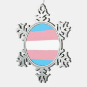 Transgender-Pride-Markierung Schneeflocken Zinn-Ornament (Rechts)