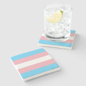 Transgender-Pride-Markierung Steinuntersetzer (Seitenansicht)