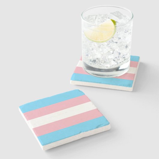 Transgender-Pride-Markierung Steinuntersetzer (Seitenansicht)