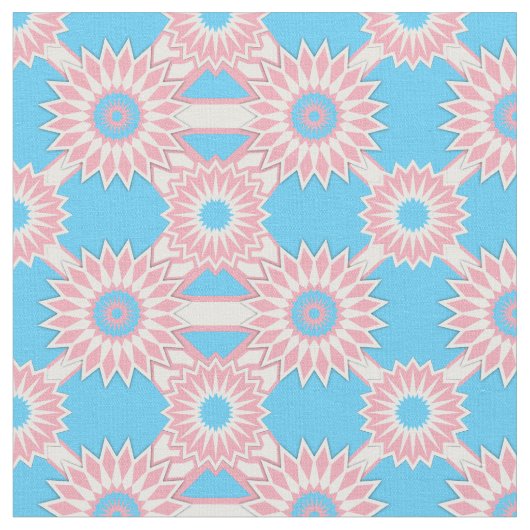 Transgender Pride - nahtlose blaue Blume Stoff (Nahaufnahme)