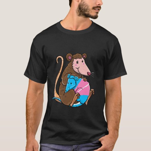 Transgender Pride Opossum Mutter Junge Transkinder T-Shirt (Vorderseite)