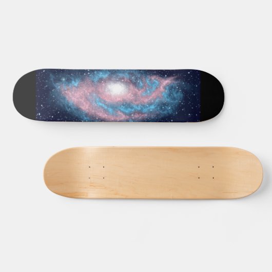 Transgender Pride Spiral Galaxy Skateboard Deck (Horizontal)