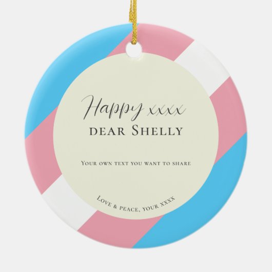 Transgender Pride Transition Geschenk T-Day Orname Keramik Ornament (Hinten)