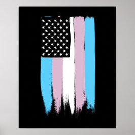 Transgender Pride US Flagge Poster