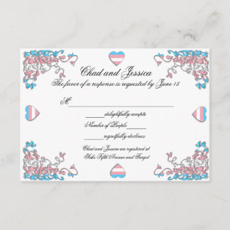 Transgender Pride Wedding Response Card RSVP Karte